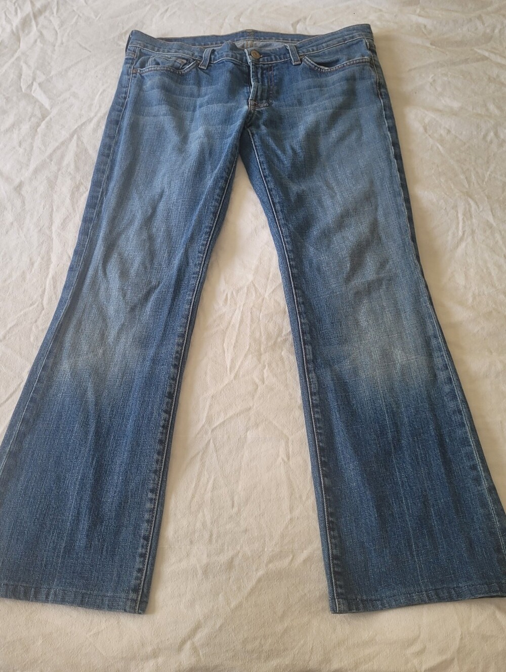 Vintage 90s Women’s 7 for all mankind low rise boot cut Jeans Denim Size 31 Y2K